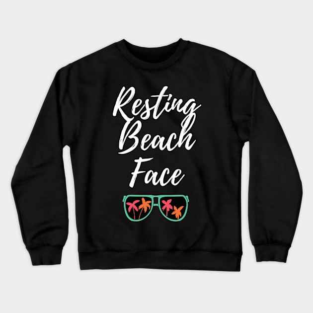 Resting Beach Face Crewneck Sweatshirt by Raw Designs LDN